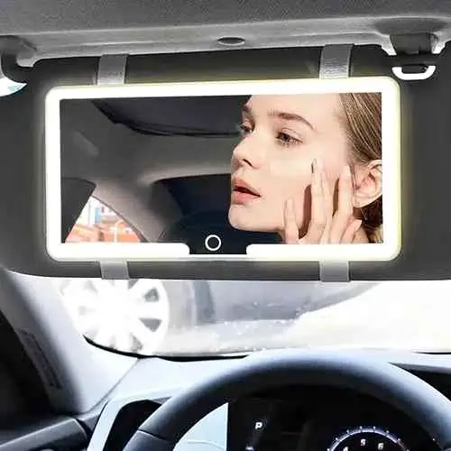 Espejo táctil tres tonos para parasol de auto, recargable