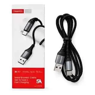 Cable tipo C tranyoo T-S15C high speed 5A/1MTS/MALLADO