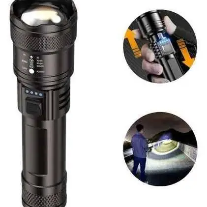 Linterna recargable con zoom 1200 lumens