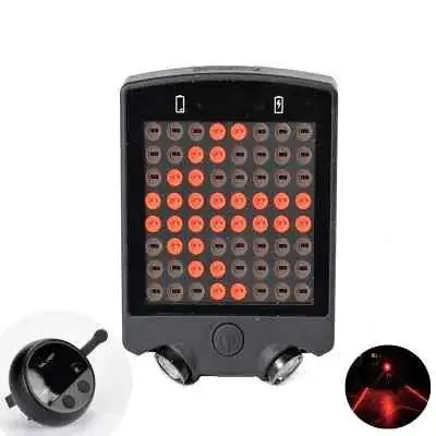 Luz trasera para bici con control remoto y doble láser(funciones, izquierda, derecha, stop,adelante)