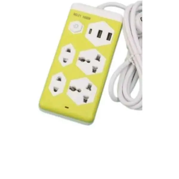 Zapatilla multifunción 4 tomas , 2 USB 1 tipo c + prolongador