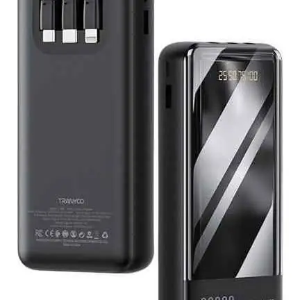 Power bank 3 en 1 de 20000mAh (micro USB, tipo c y iPhone)