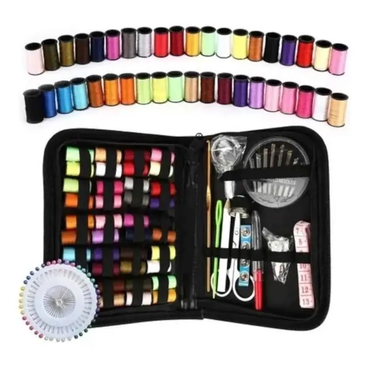 Kit de costura para viaje con 128 piezas con estuche compacto