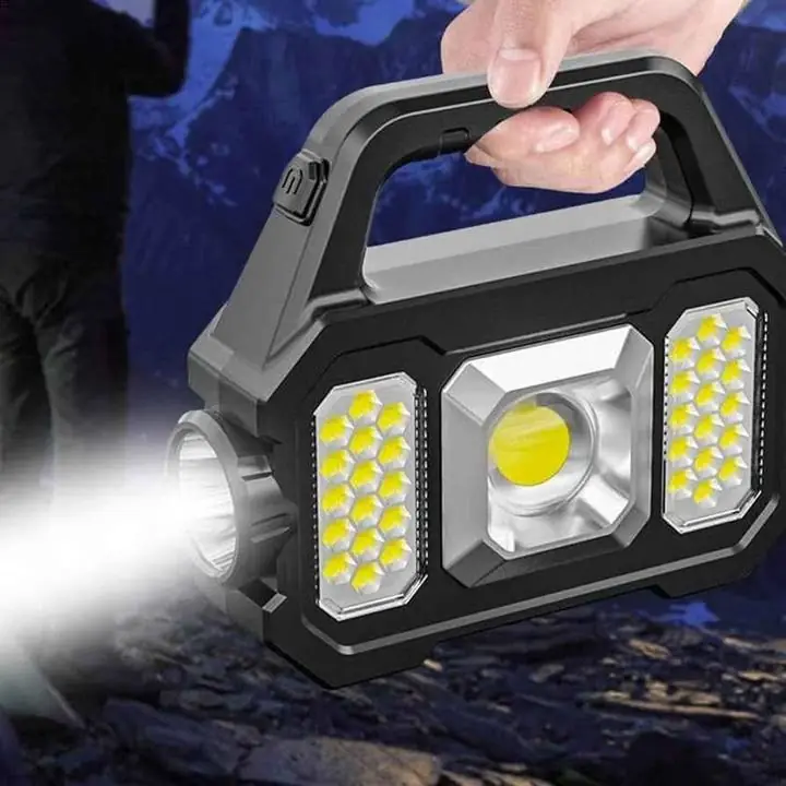 Linterna solar y recargable multifunción (varios tipos de luz , solar , USB ,power bank)