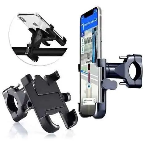 Soporte metálico para moto y bicicleta apto manubrio o caño
