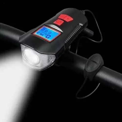 Computadora para bicicleta con bocina y luz led ( recargable con potente iluminación)
