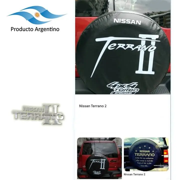 Nissan terrano ii Cubre Rueda Protectora para Auxilio con Logo Ploter