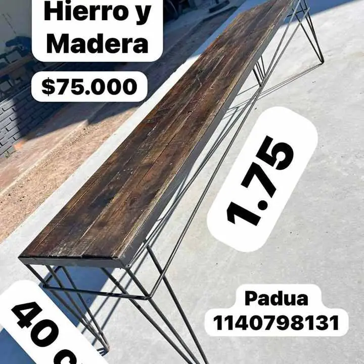 Banco hierro y madera