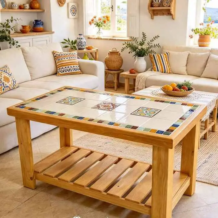 Mesas ratonas con azulejos