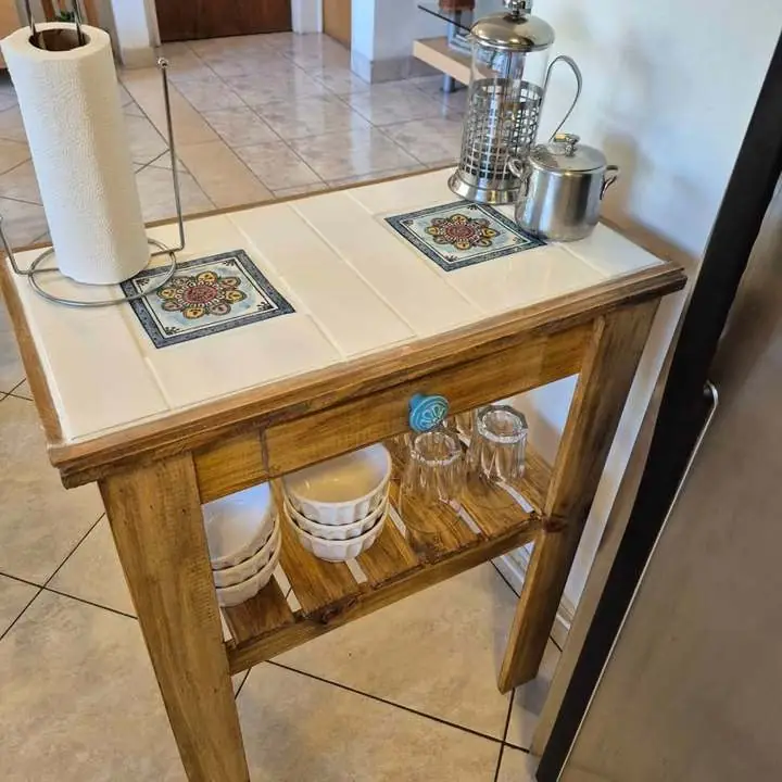 Mesa de arrime Madera con cerámica